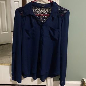 Navy long sleeve blouse